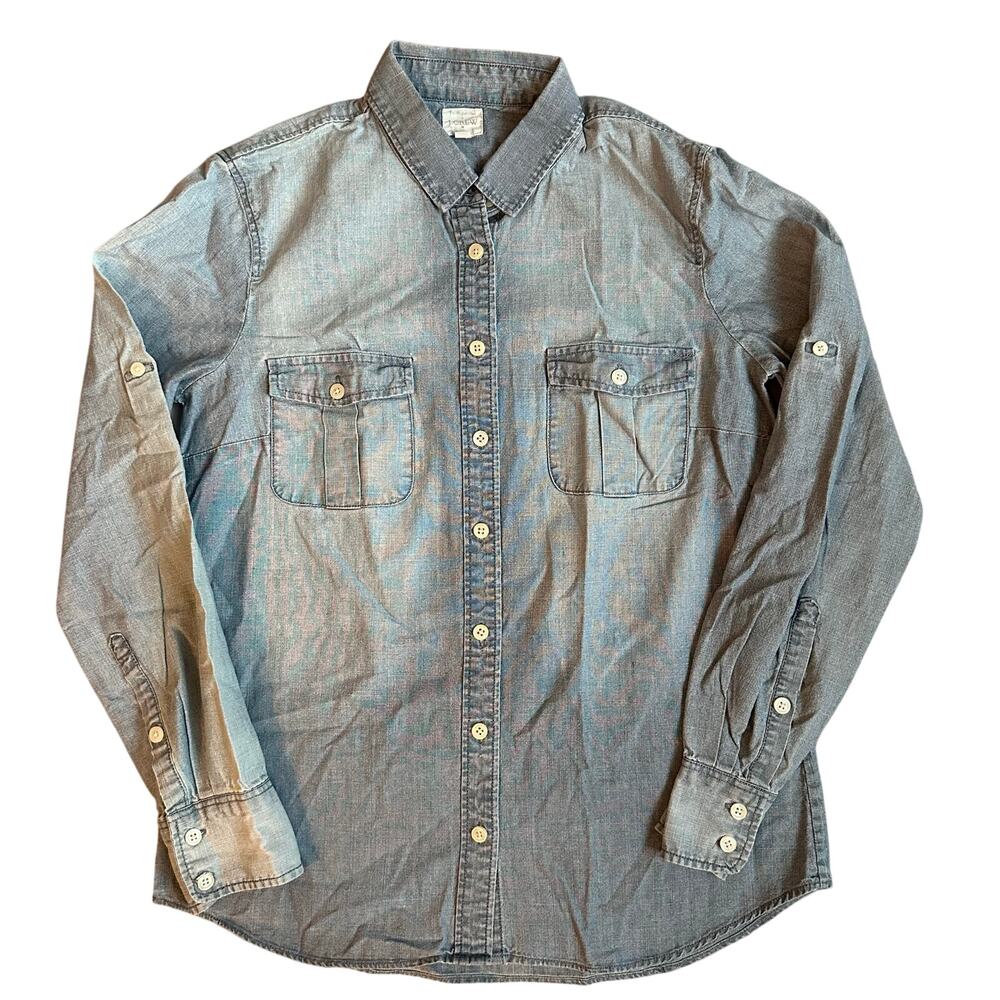 J.Crew Light Blue/Faded, Long Sleeve, Button Up Denim Shirt- XS